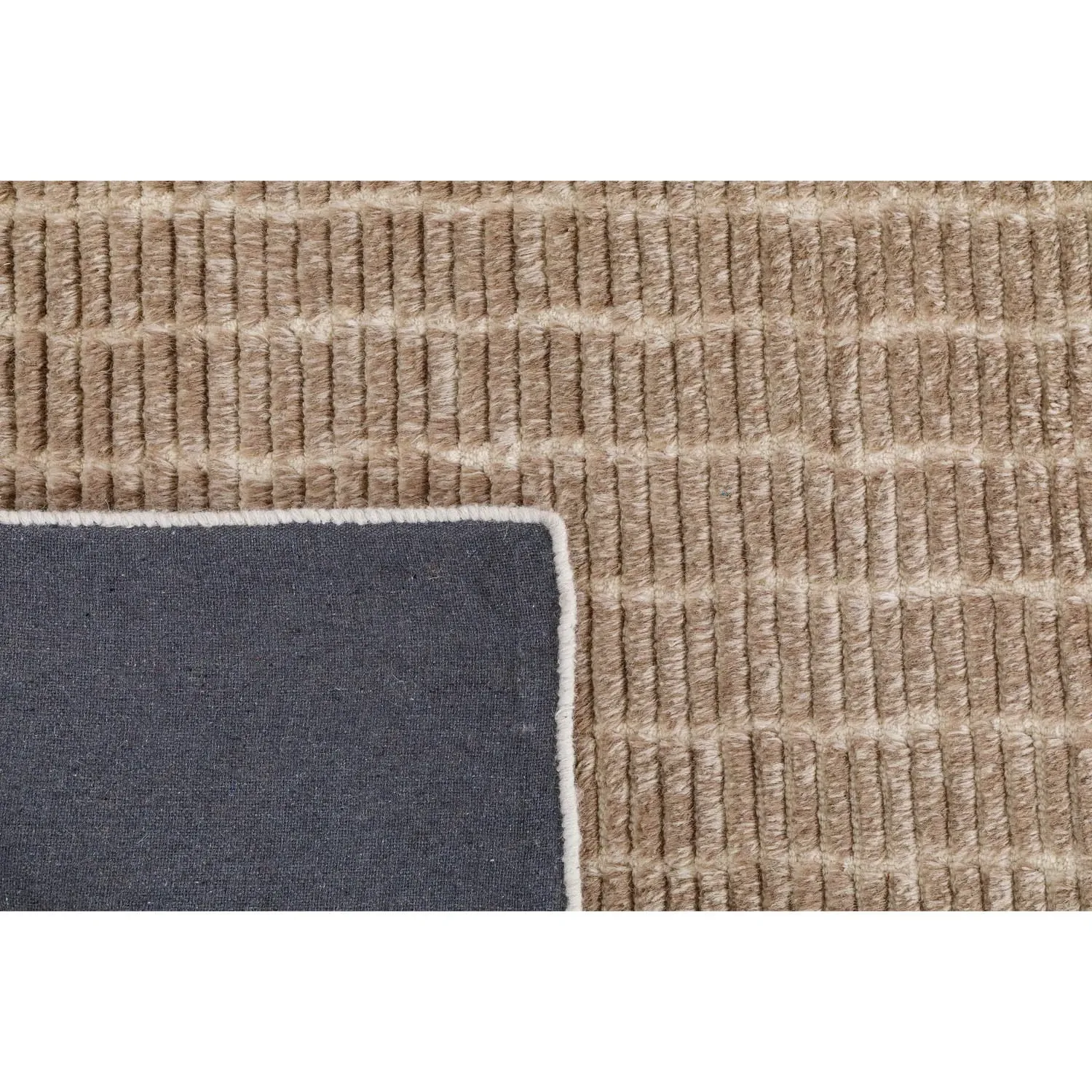Ayla Textured Solid Rug - Brown, Wool