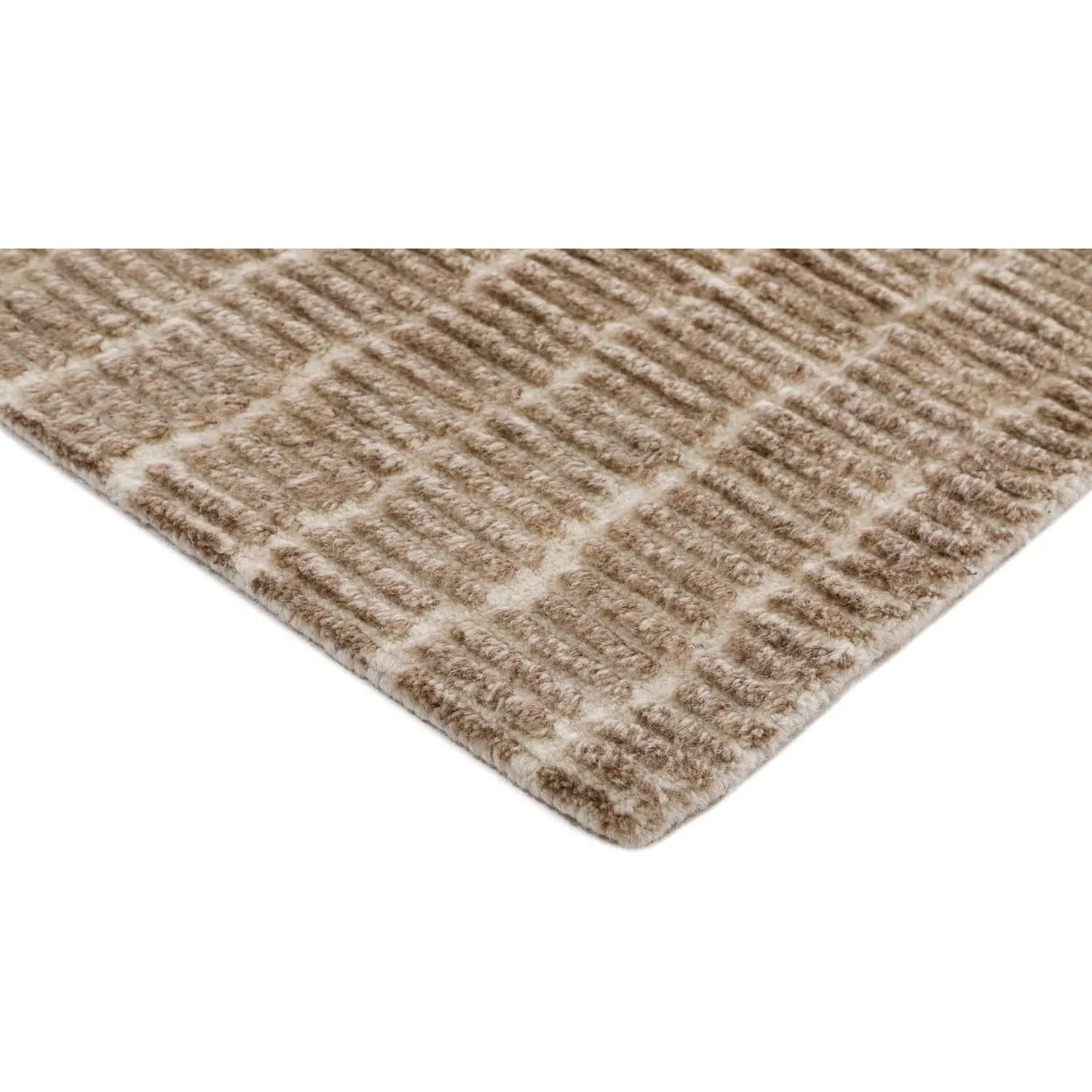 Ayla Textured Solid Rug - Brown, Wool