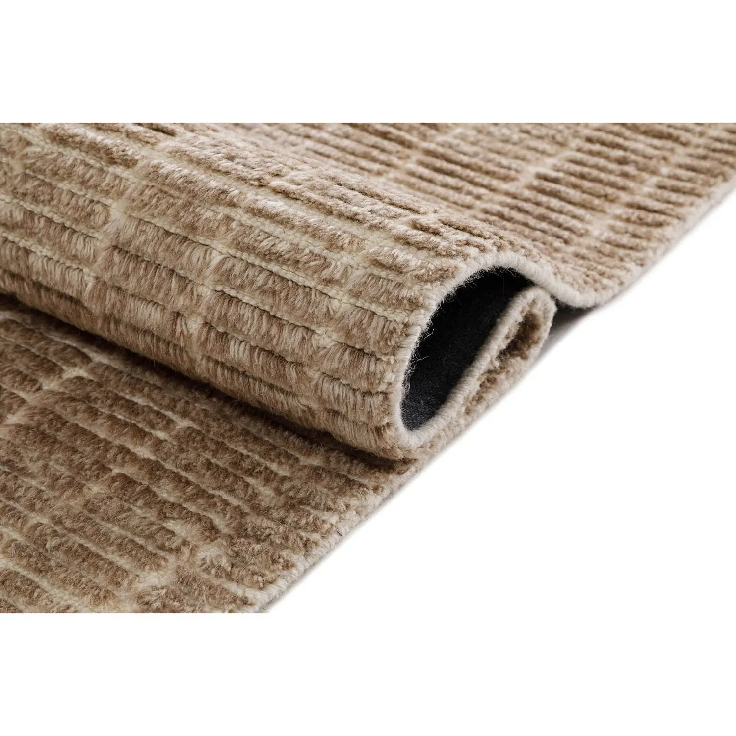 Ayla Textured Solid Rug - Brown, Wool