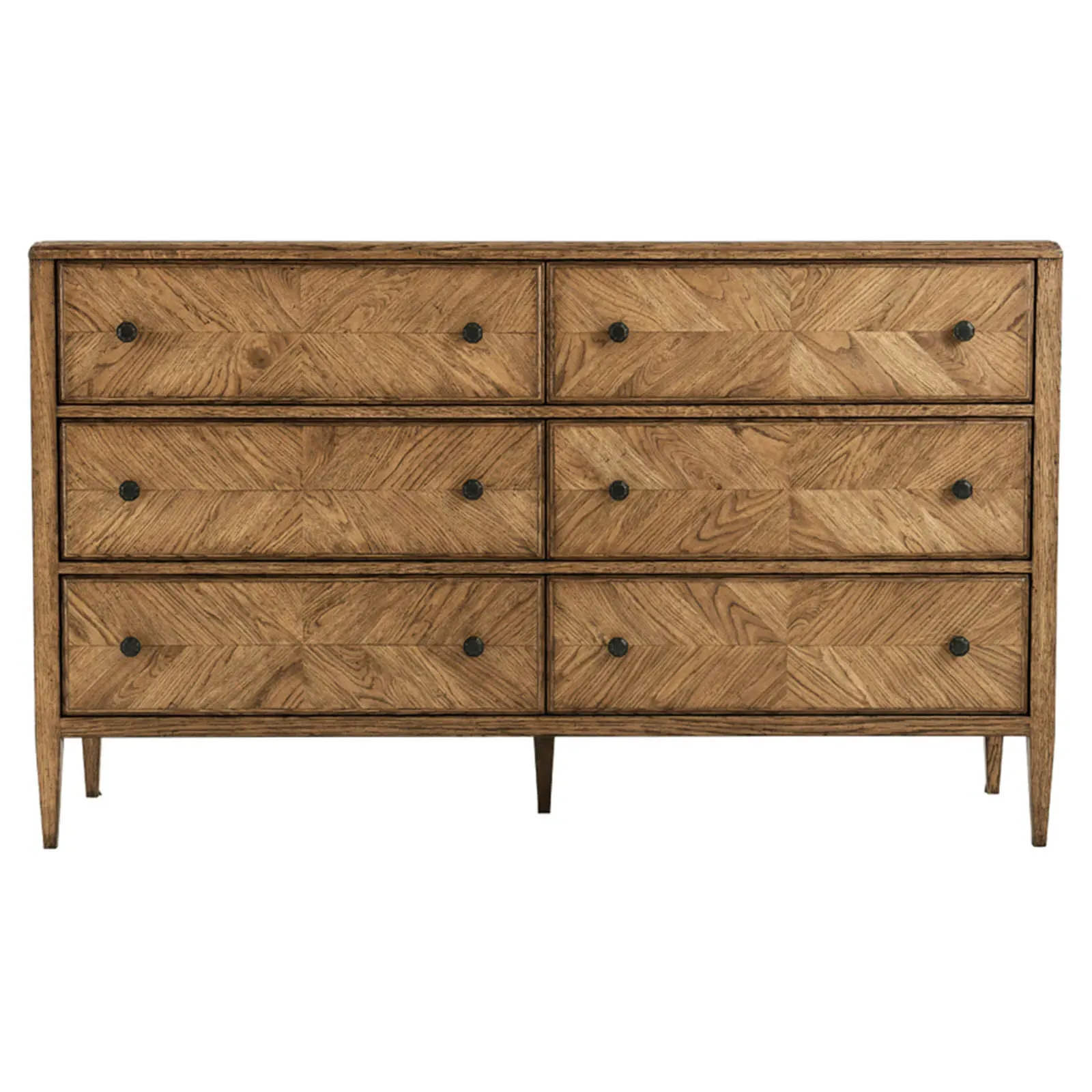 Ayra 6 Drawer Double Dresser - Dawn, Oak Wood