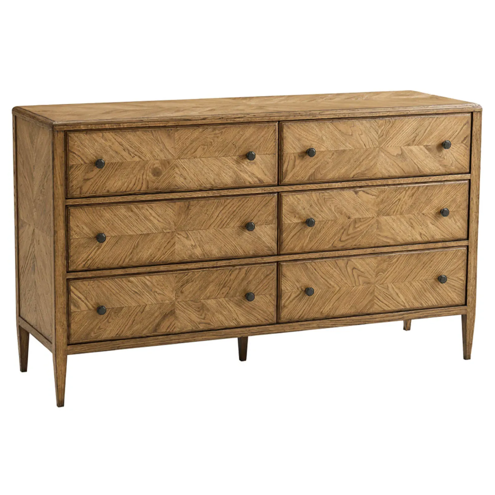 Ayra 6 Drawer Double Dresser - Dawn, Oak Wood