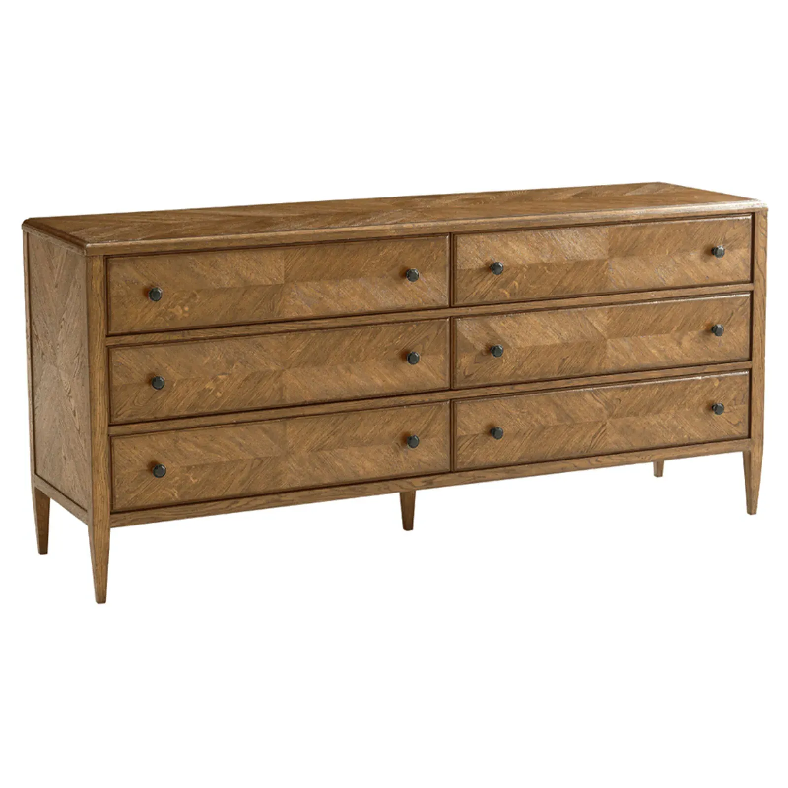Ayra 6 Drawer Long Double Dresser - Dawn, Oak Wood