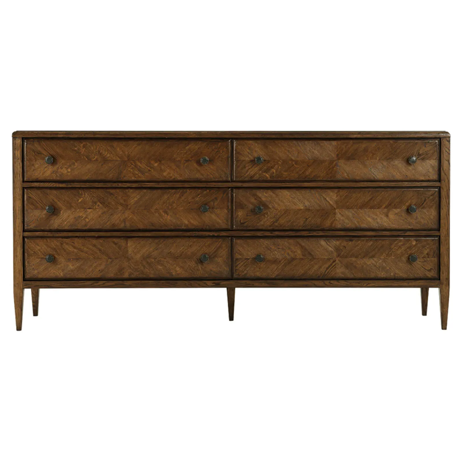 Ayra 6 Drawer Long Double Dresser - Dusk, Oak