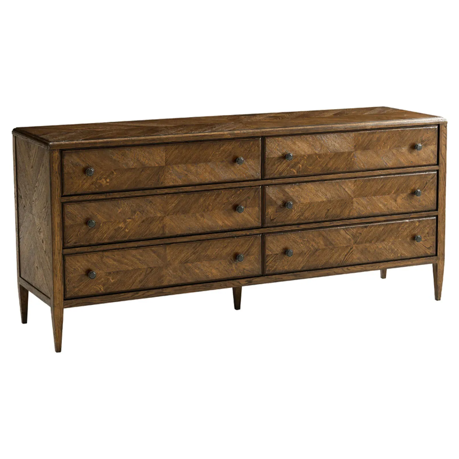 Ayra 6 Drawer Long Double Dresser - Dusk, Oak