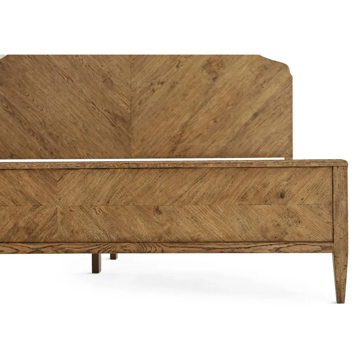 Ayra Cal King Curved Herringbone Bed Frame - Dawn, Oak