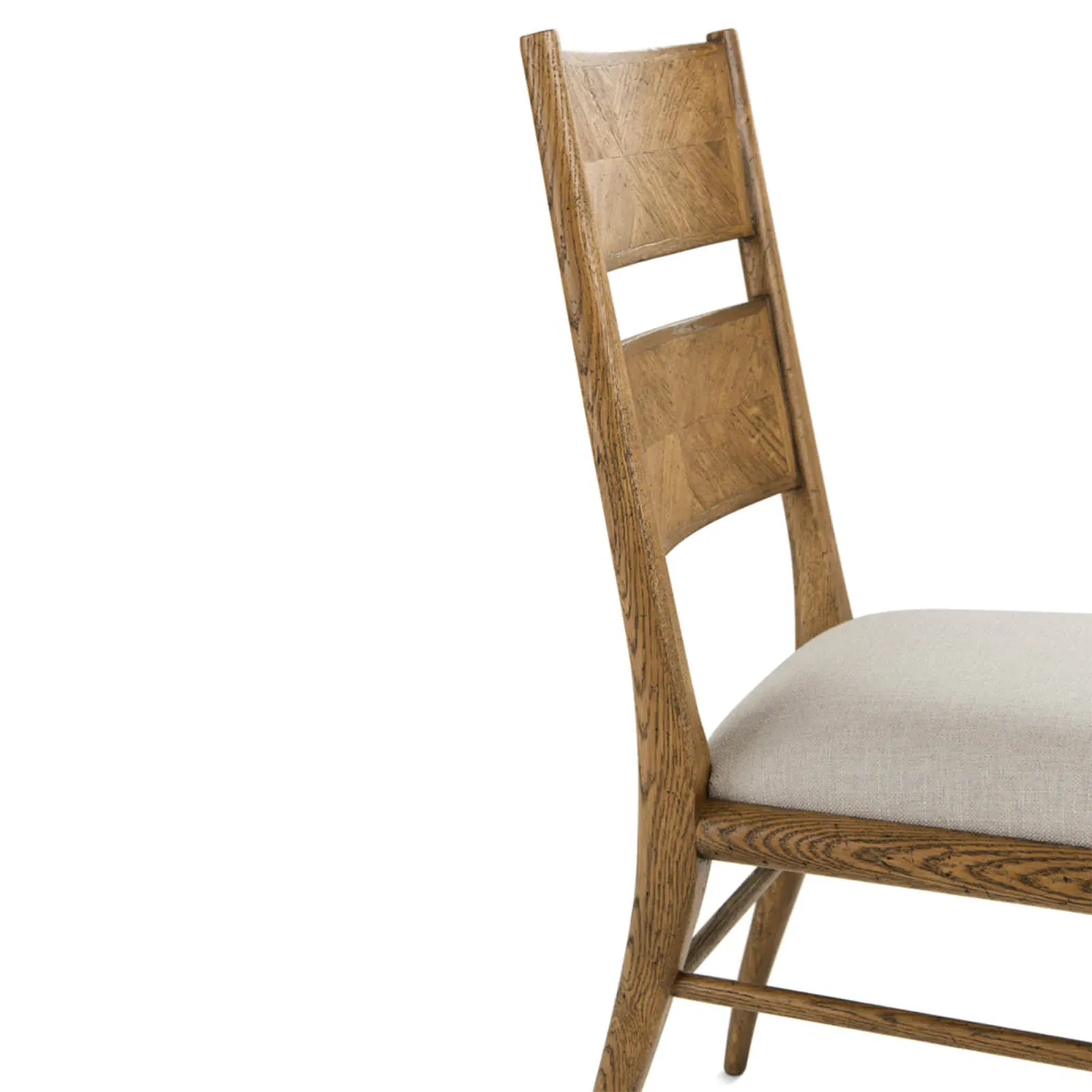 Ayra Herringbone Oak Dining Side Chair - Grey, Dawn Oak