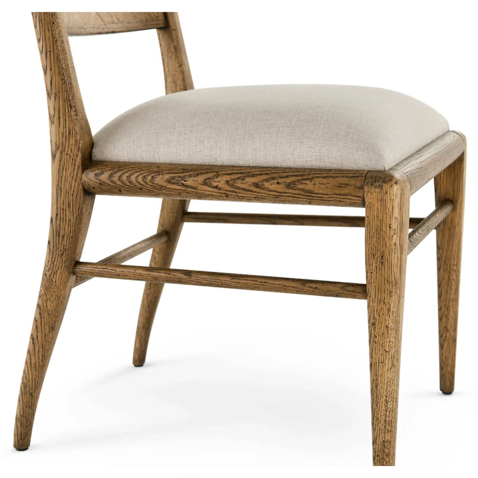 Ayra Herringbone Oak Dining Side Chair - Grey, Dawn Oak