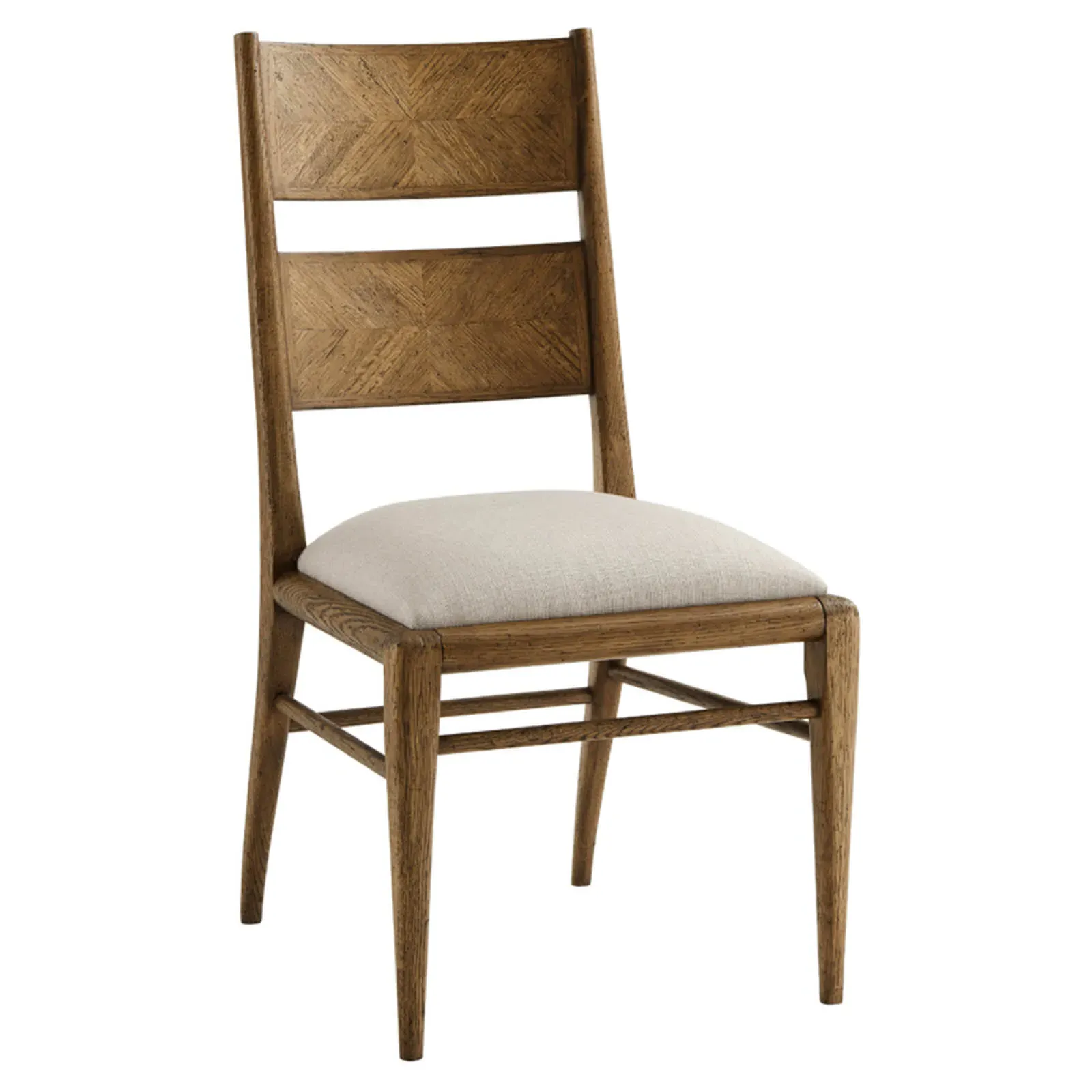 Ayra Herringbone Oak Dining Side Chair - Grey, Dawn Oak image