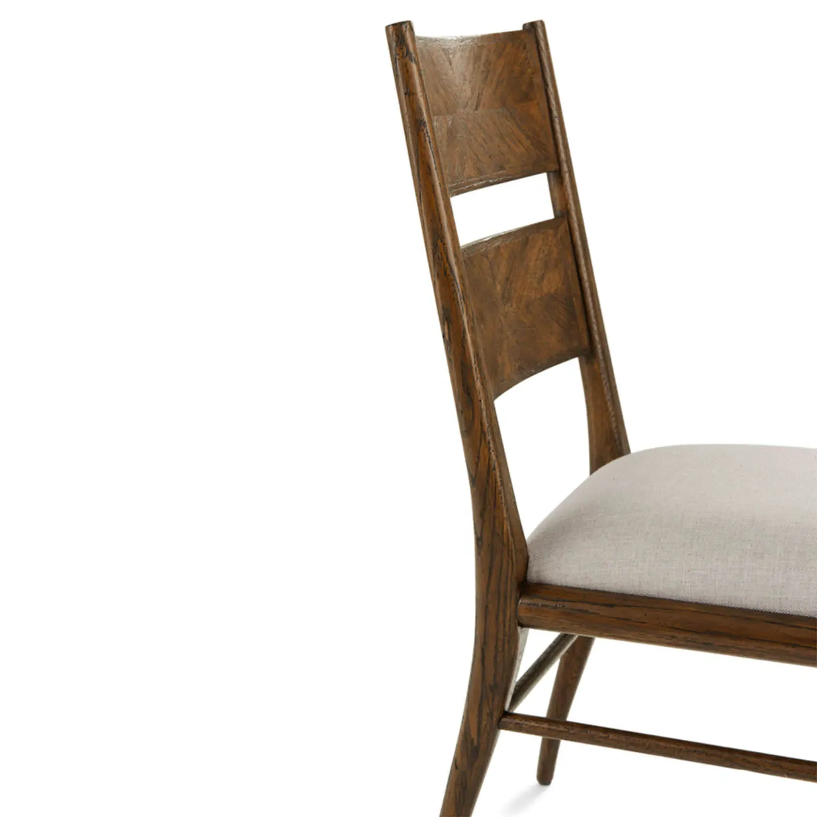 Ayra Herringbone Oak Dining Side Chair - Grey, Dusk Oak