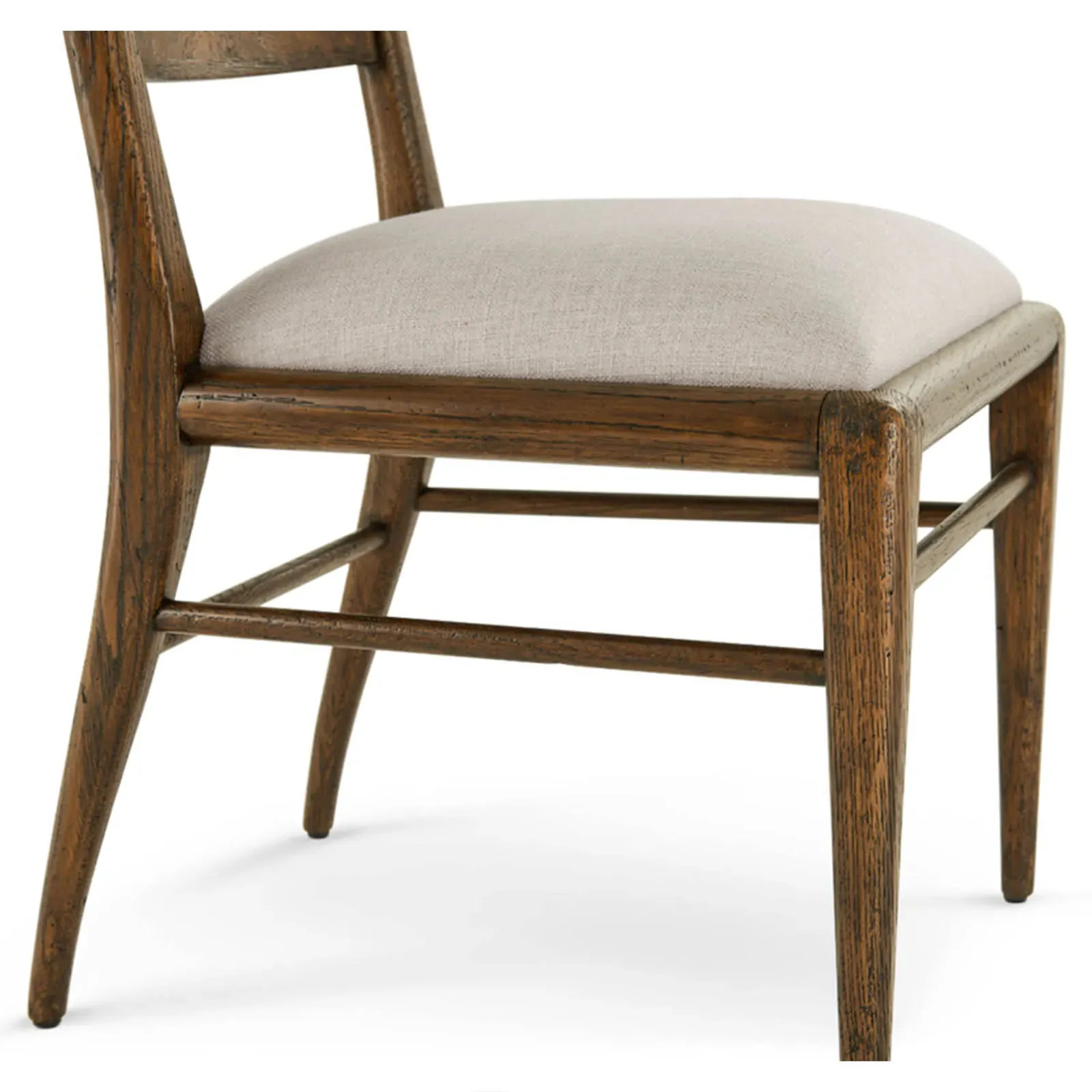 Ayra Herringbone Oak Dining Side Chair - Grey, Dusk Oak