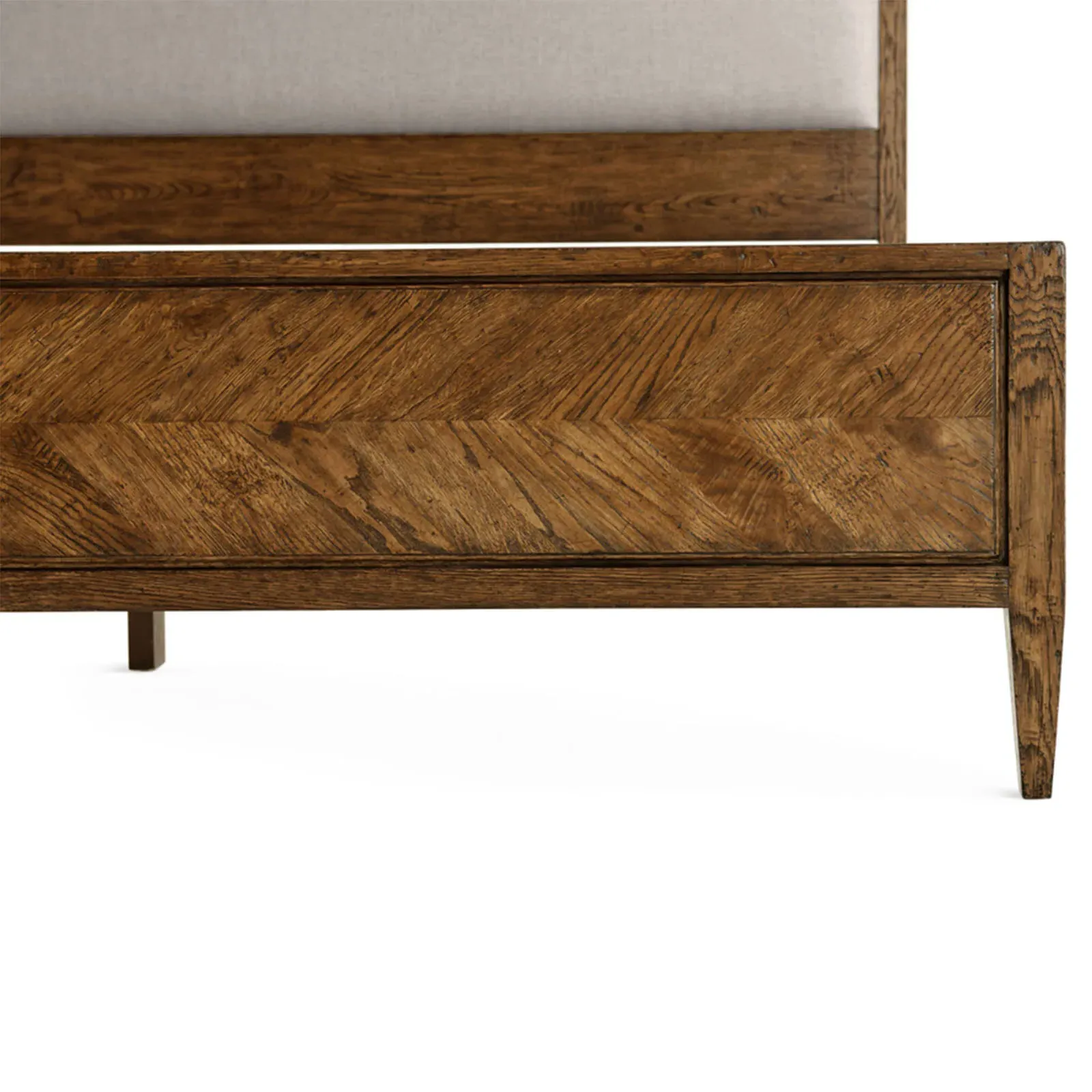 Ayra King Herringbone Bed - Dusk, Oak