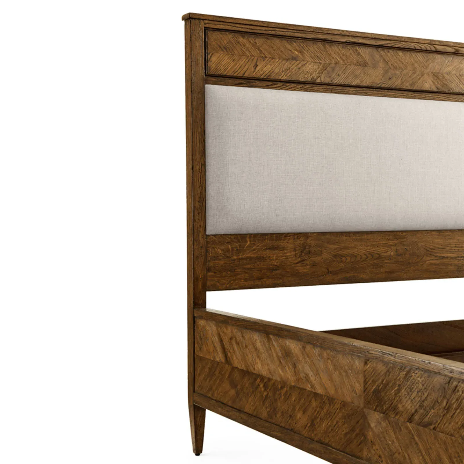 Ayra King Herringbone Bed - Dusk, Oak