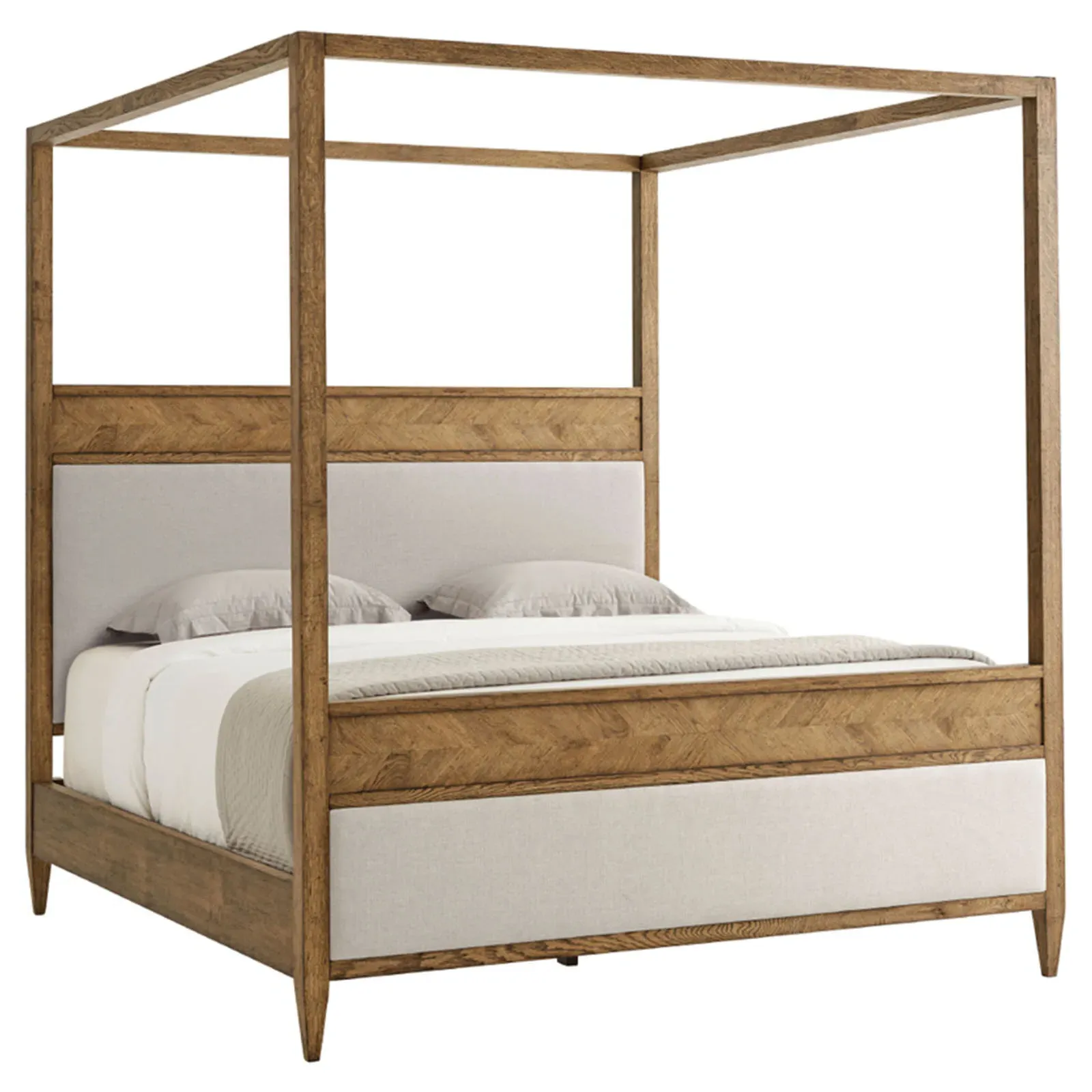 Ayra King Size Canopy Bed Frame - Dawn, Oak