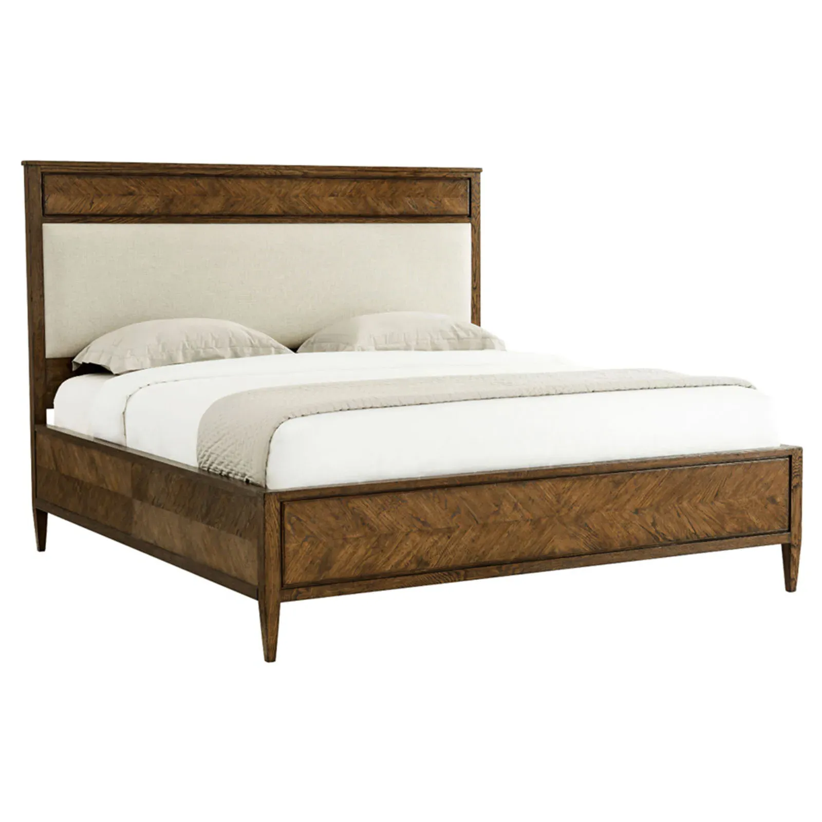Ayra Queen Herringbone Bed - Dusk, Oak image