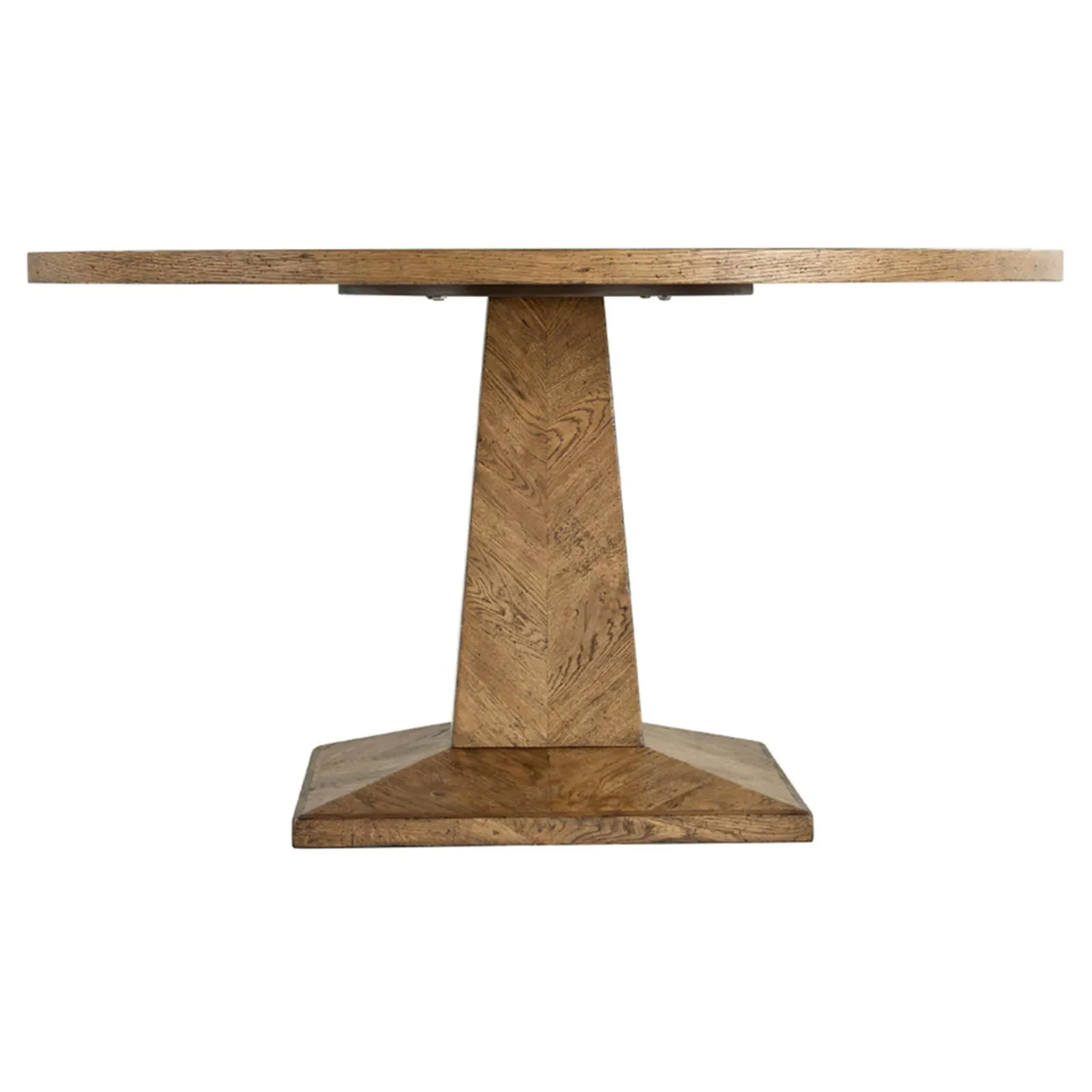 Ayra Round Herringbone Pedestal Dining Table - Dawn, Oak