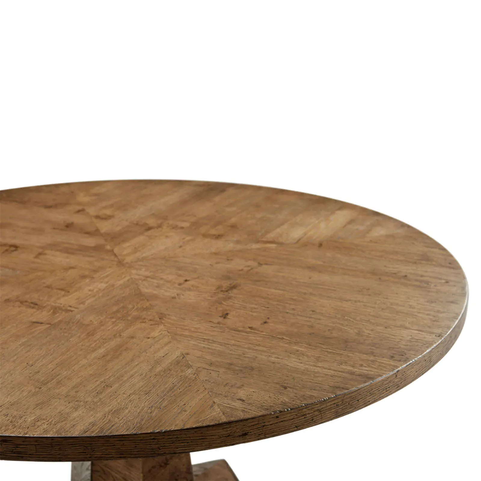 Ayra Round Herringbone Pedestal Dining Table - Dawn, Oak