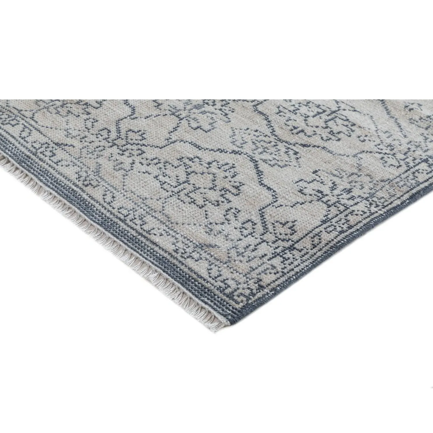 Azalea Oushak Hand Knotted Rug - Blue, PET