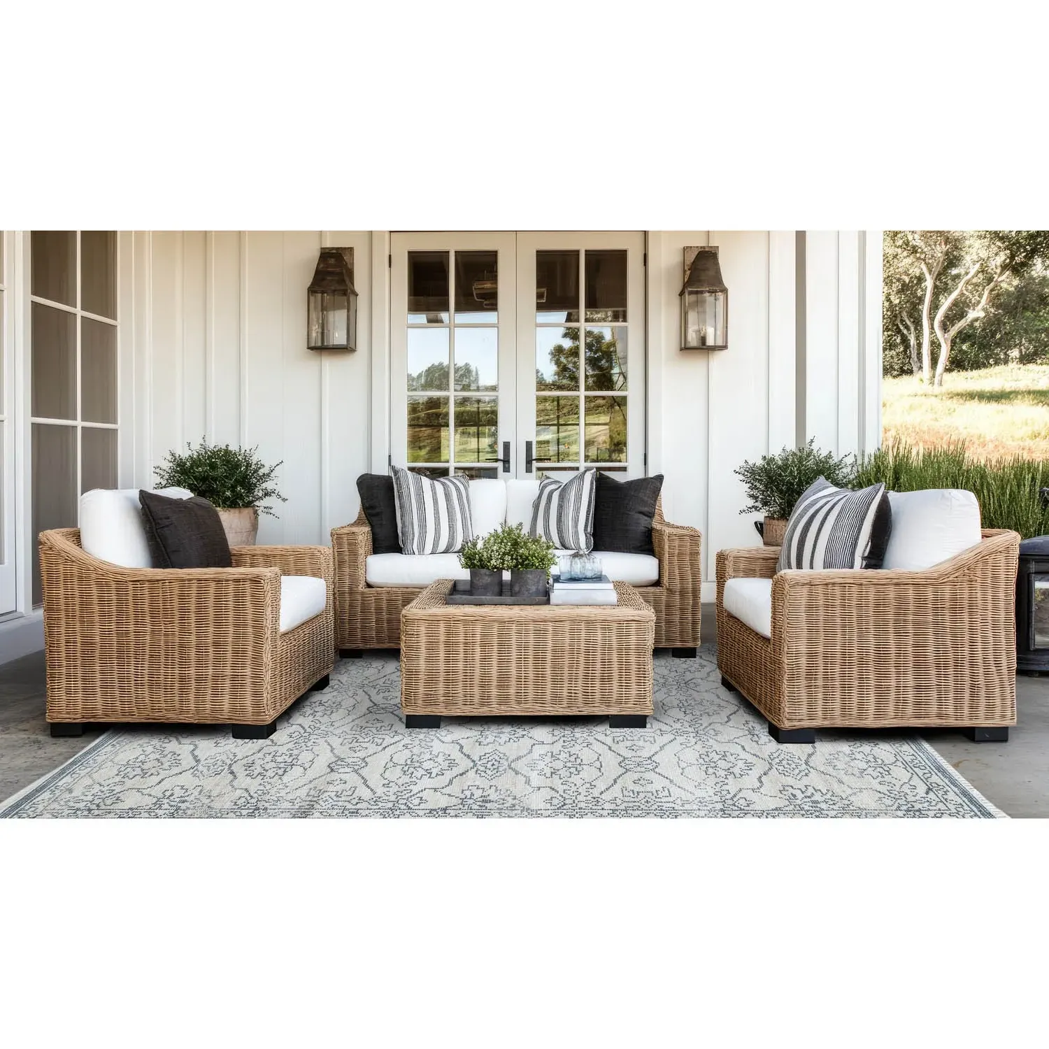 Azalea Oushak Hand Knotted Rug - Blue, PET