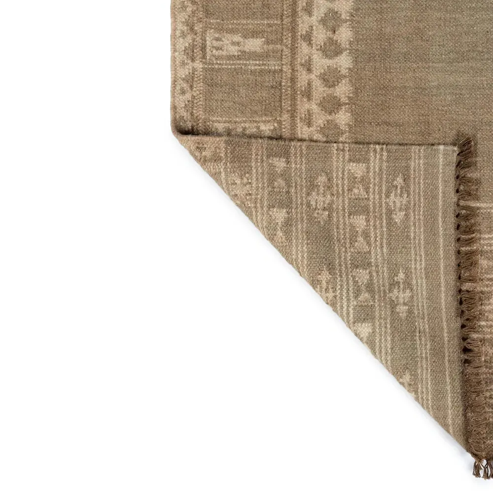 Azores Tribal Patterned Rug - Brown, Wool