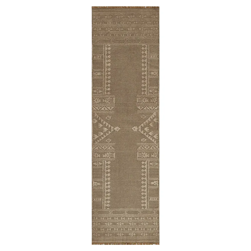 Azores Tribal Patterned Rug - Brown, Wool