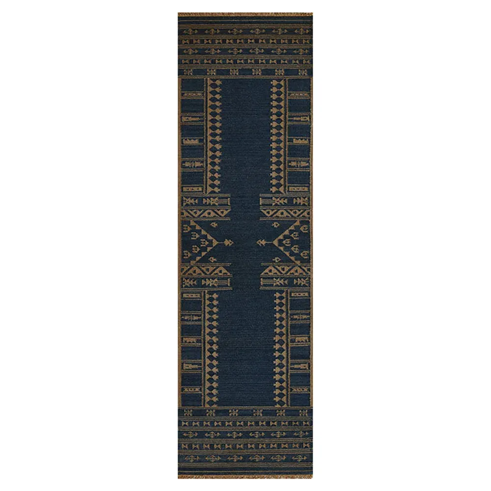 Azores Tribal Patterned Rug - Indigo, Wool image