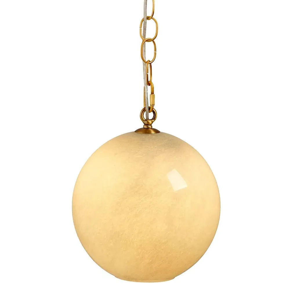 Azrael Glass Sphere Pendant Light - Blue, Brass