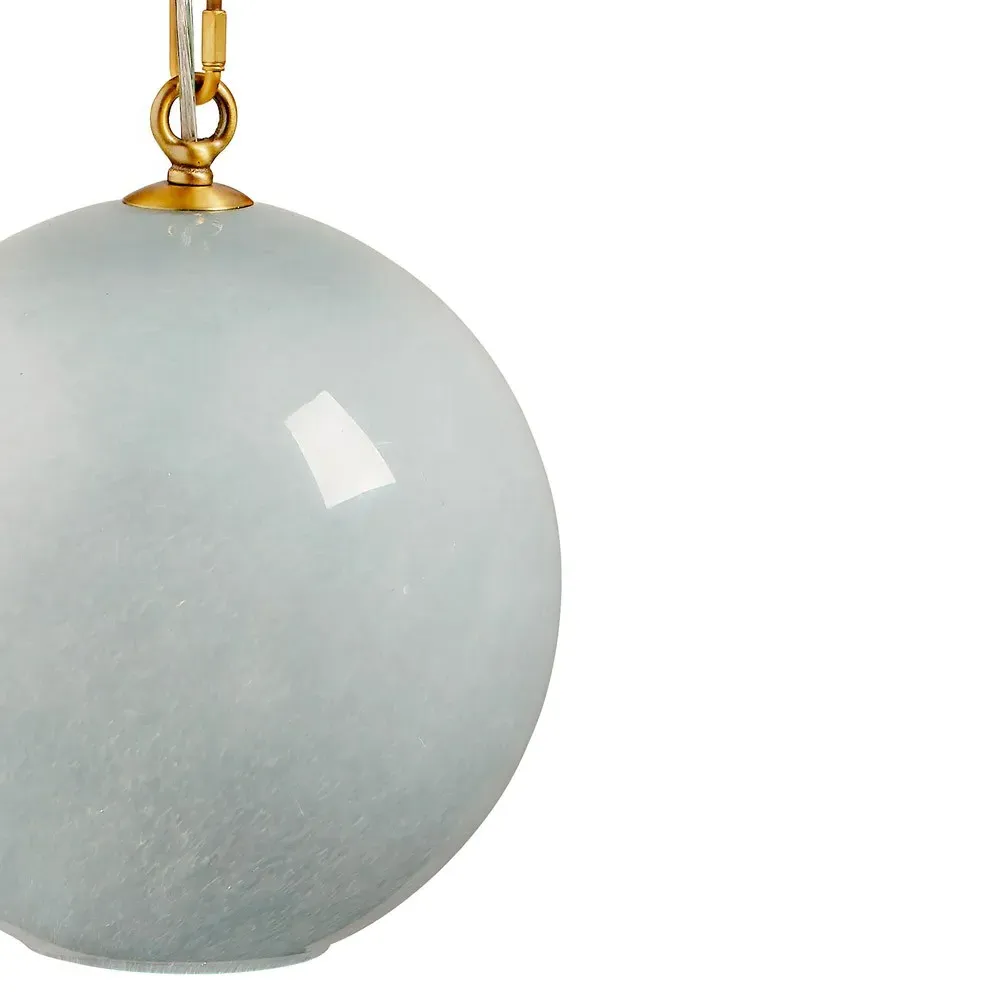 Azrael Glass Sphere Pendant Light - Blue, Brass