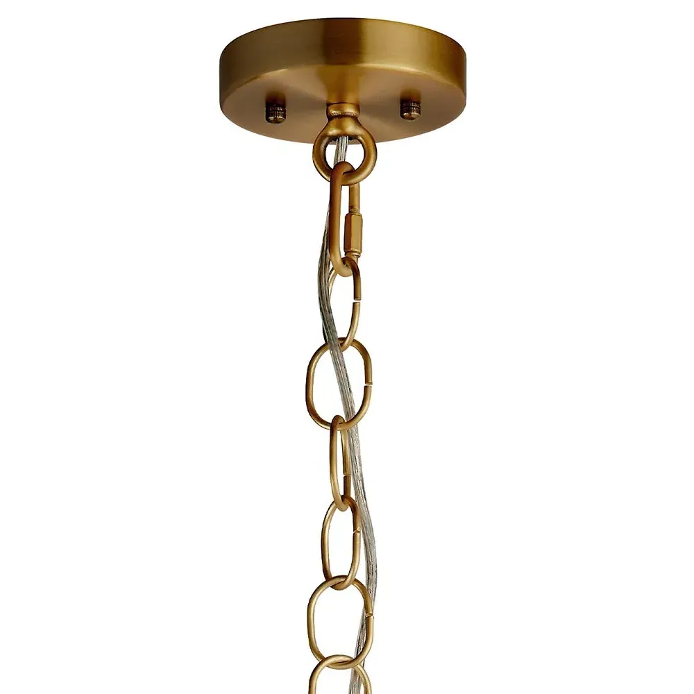 Azrael Glass Sphere Pendant Light - Blue, Brass
