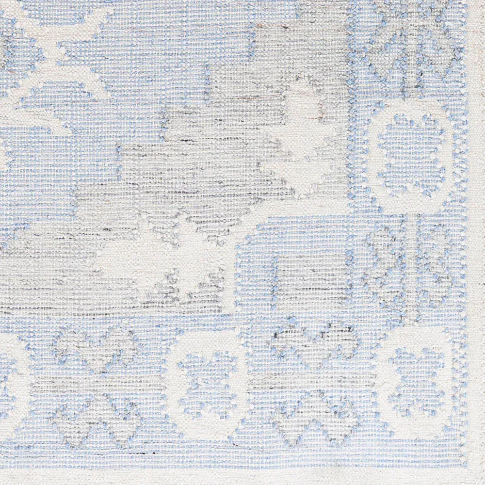 Azurya Geometric Patterned Indoor Outdoor Rug Sample - Blue