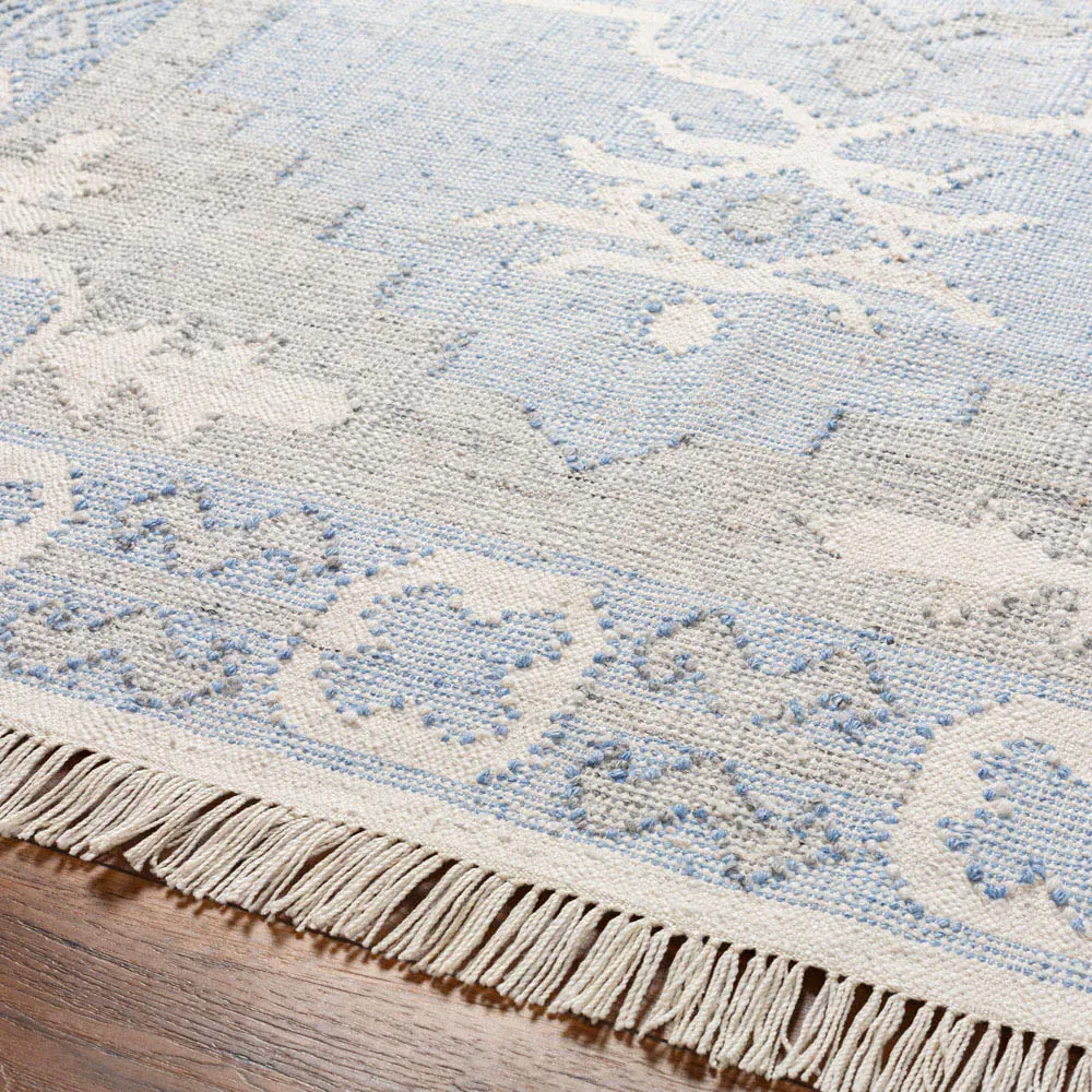 Azurya Geometric Patterned Indoor Outdoor Rug Sample - Blue