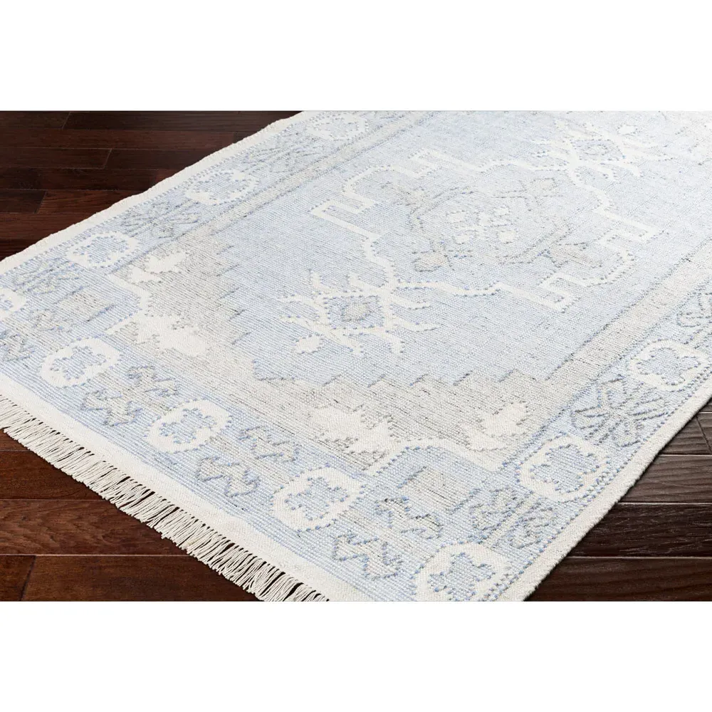 Azurya Geometric Patterned Indoor Outdoor Rug Sample - Blue