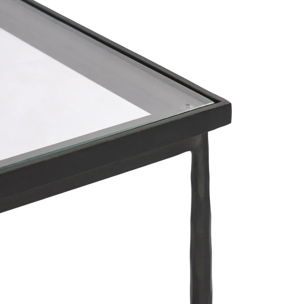 Babylon Square End Table - Black, Glass