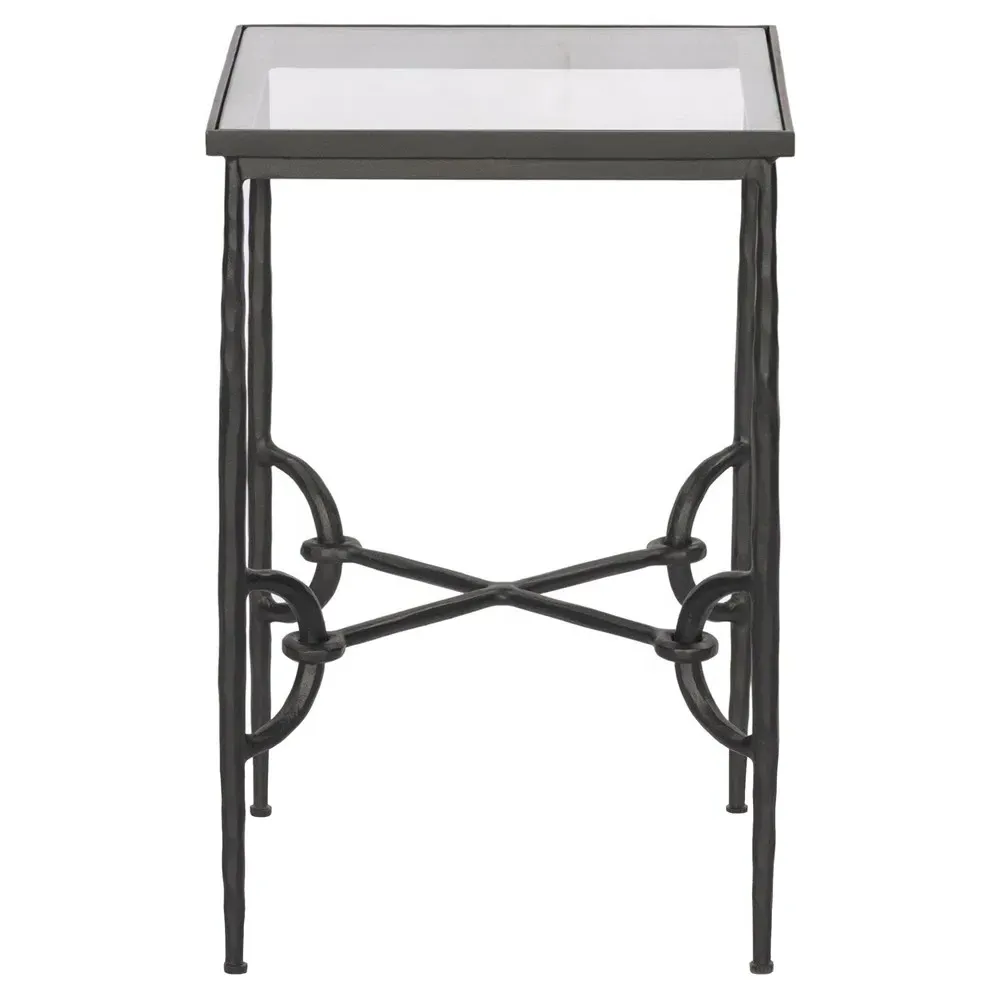 Babylon Square End Table - Black, Glass image