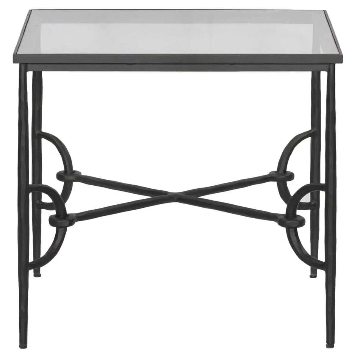 Babylon Square End Table - Black, Glass