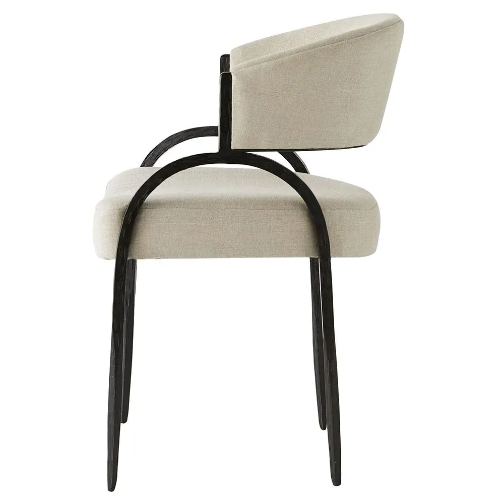 Bahati Dining Side Chair - Beige, Linen
