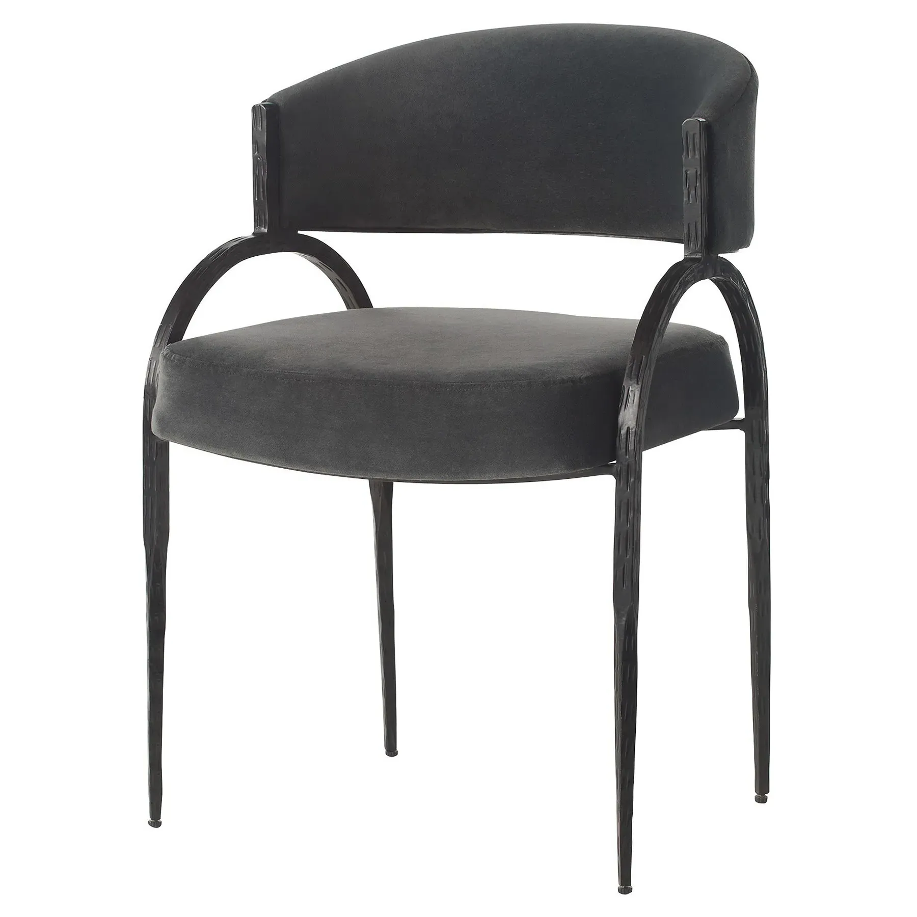 Bahati Dining Side Chair - Grey, Performance Velvet