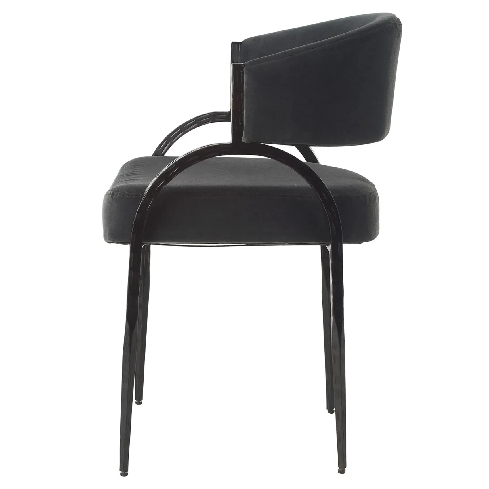 Bahati Dining Side Chair - Grey, Performance Velvet