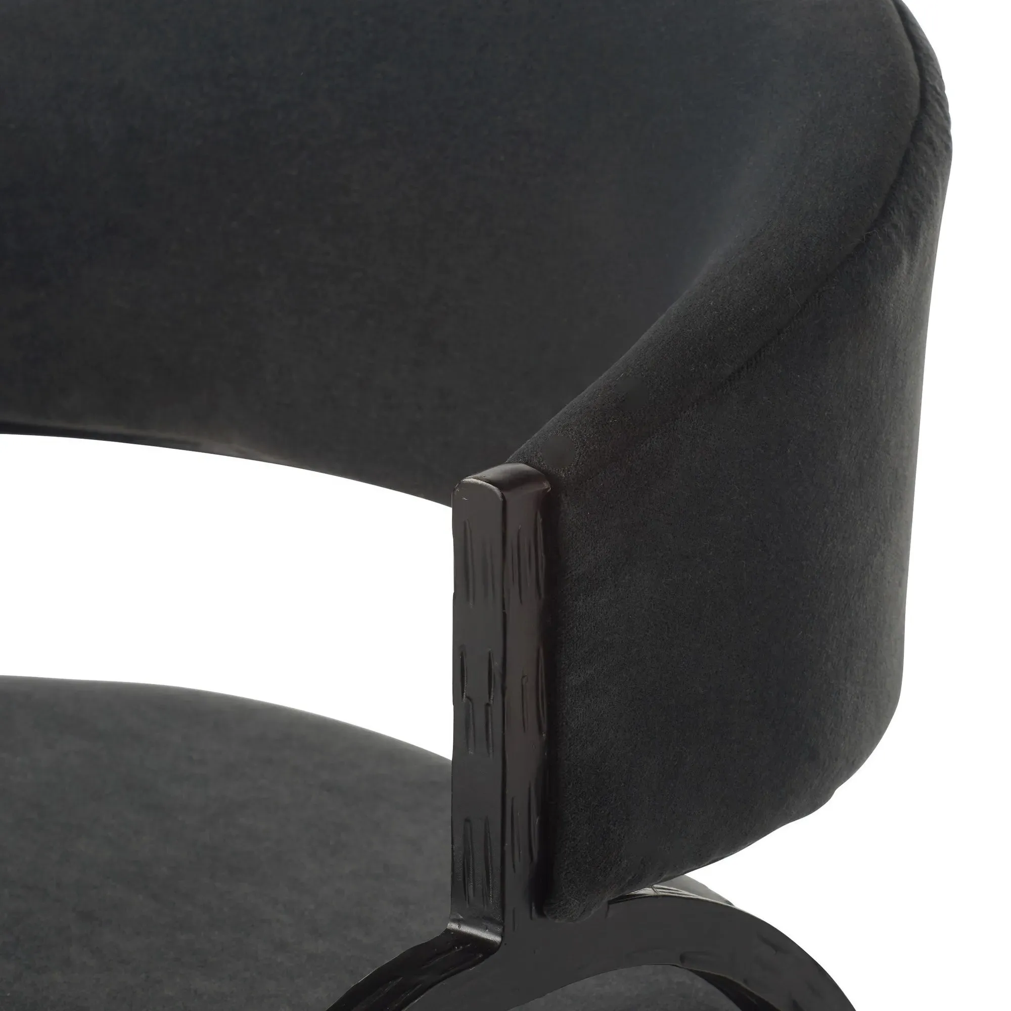 Bahati Dining Side Chair - Grey, Performance Velvet