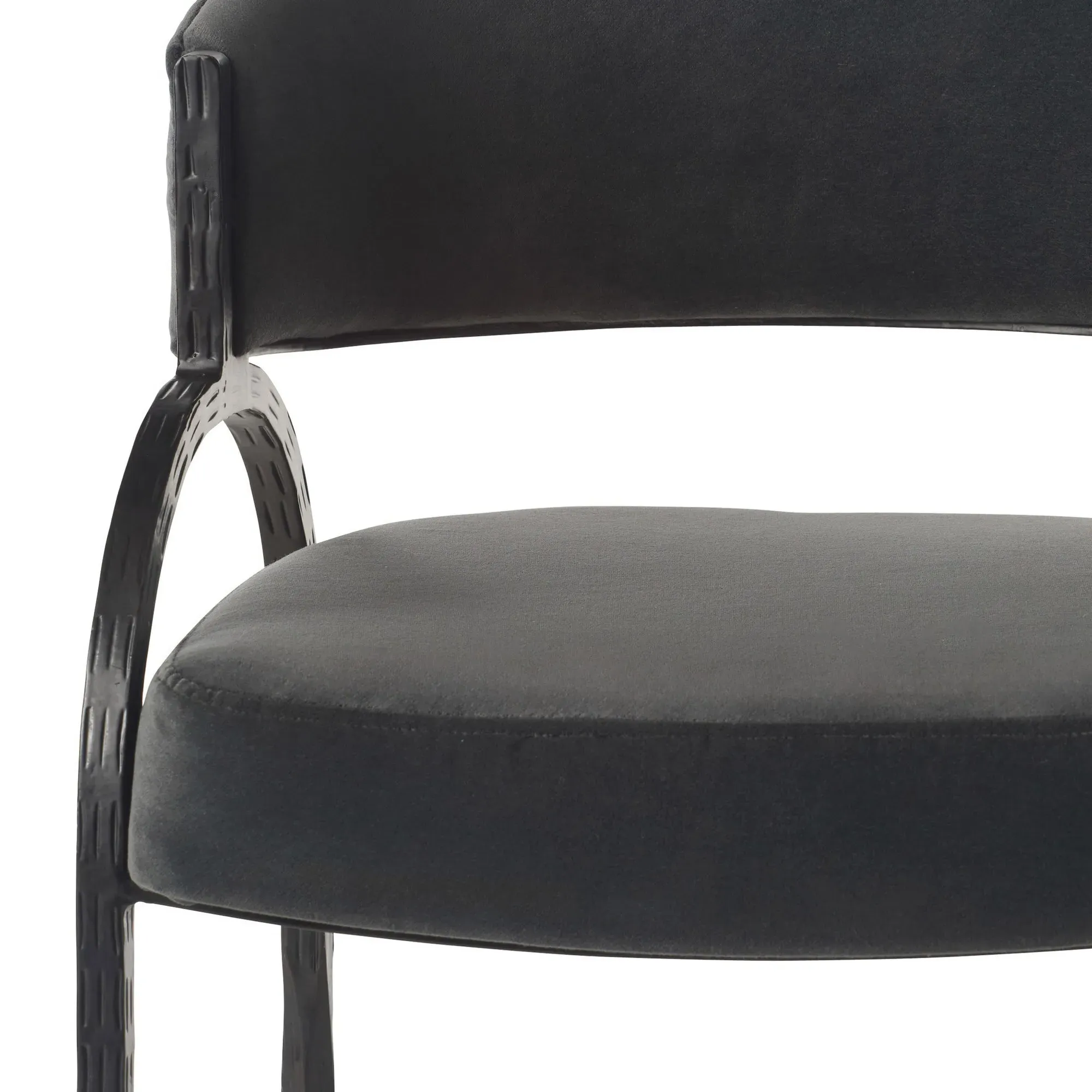 Bahati Dining Side Chair - Grey, Performance Velvet
