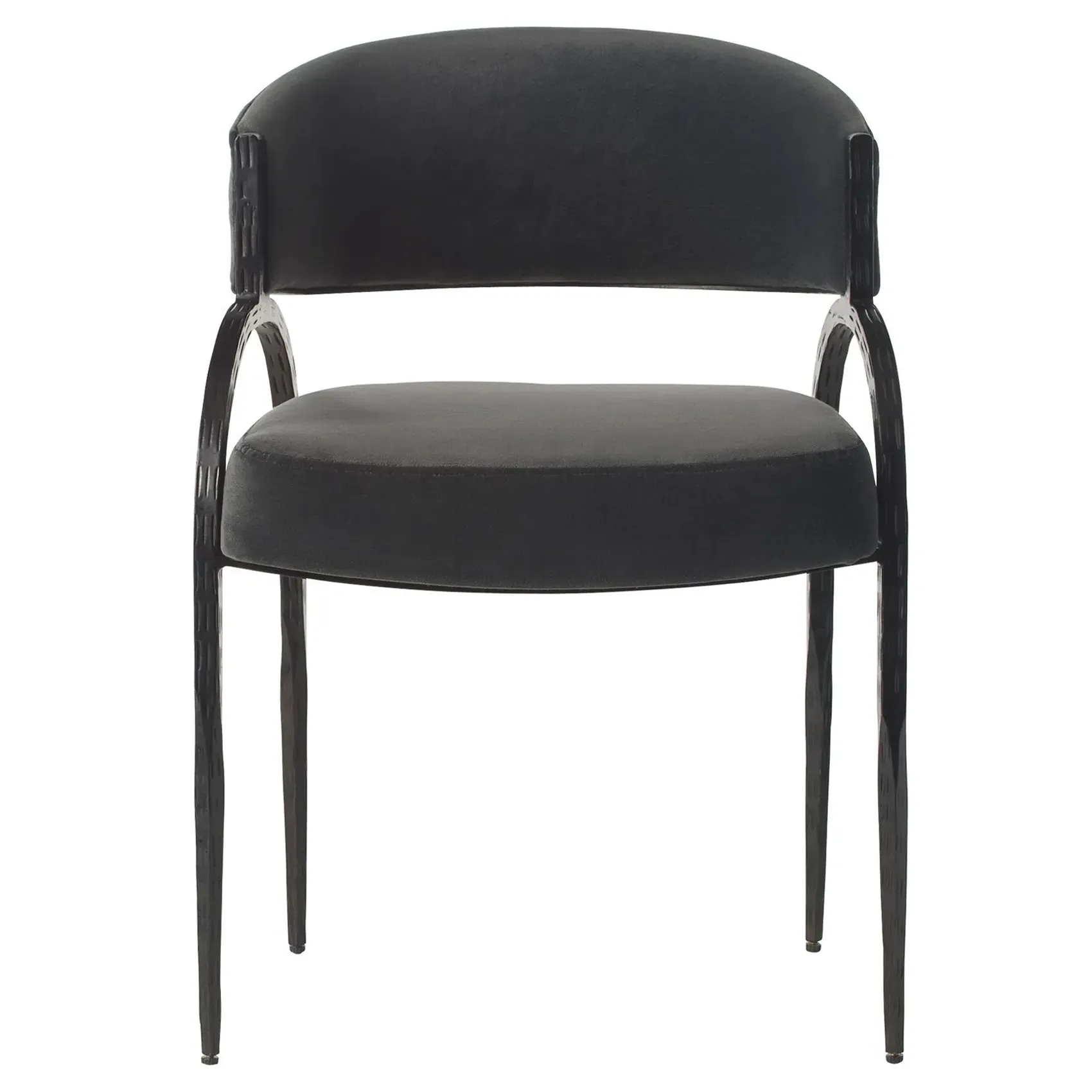 Bahati Dining Side Chair - Grey, Performance Velvet