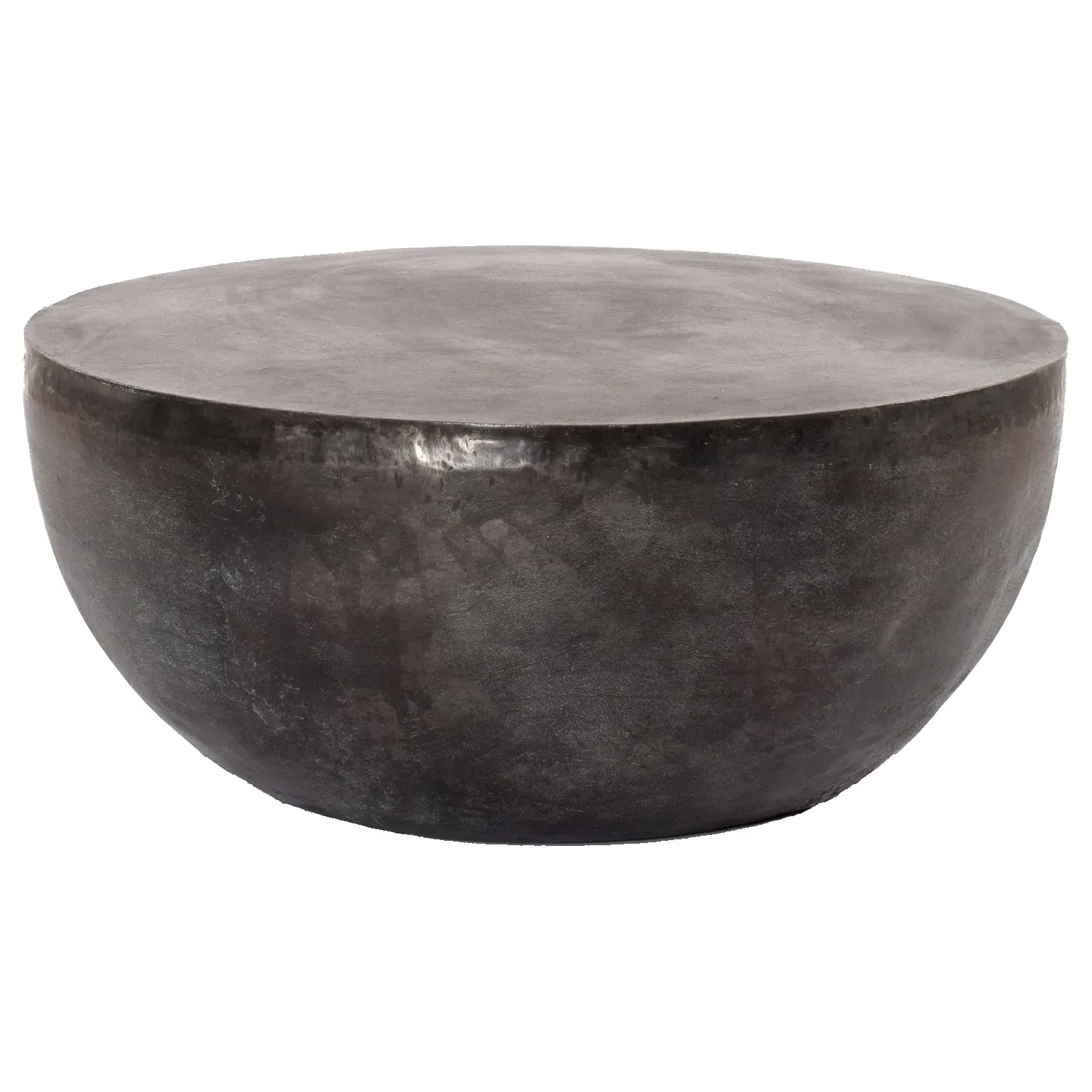 Bailey Round Drum Outdoor Coffee Table - Aged Grey, Aluminum