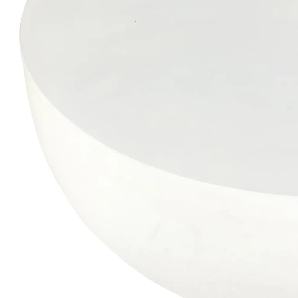 Bailey Round Drum Outdoor Coffee Table - White, Aluminum