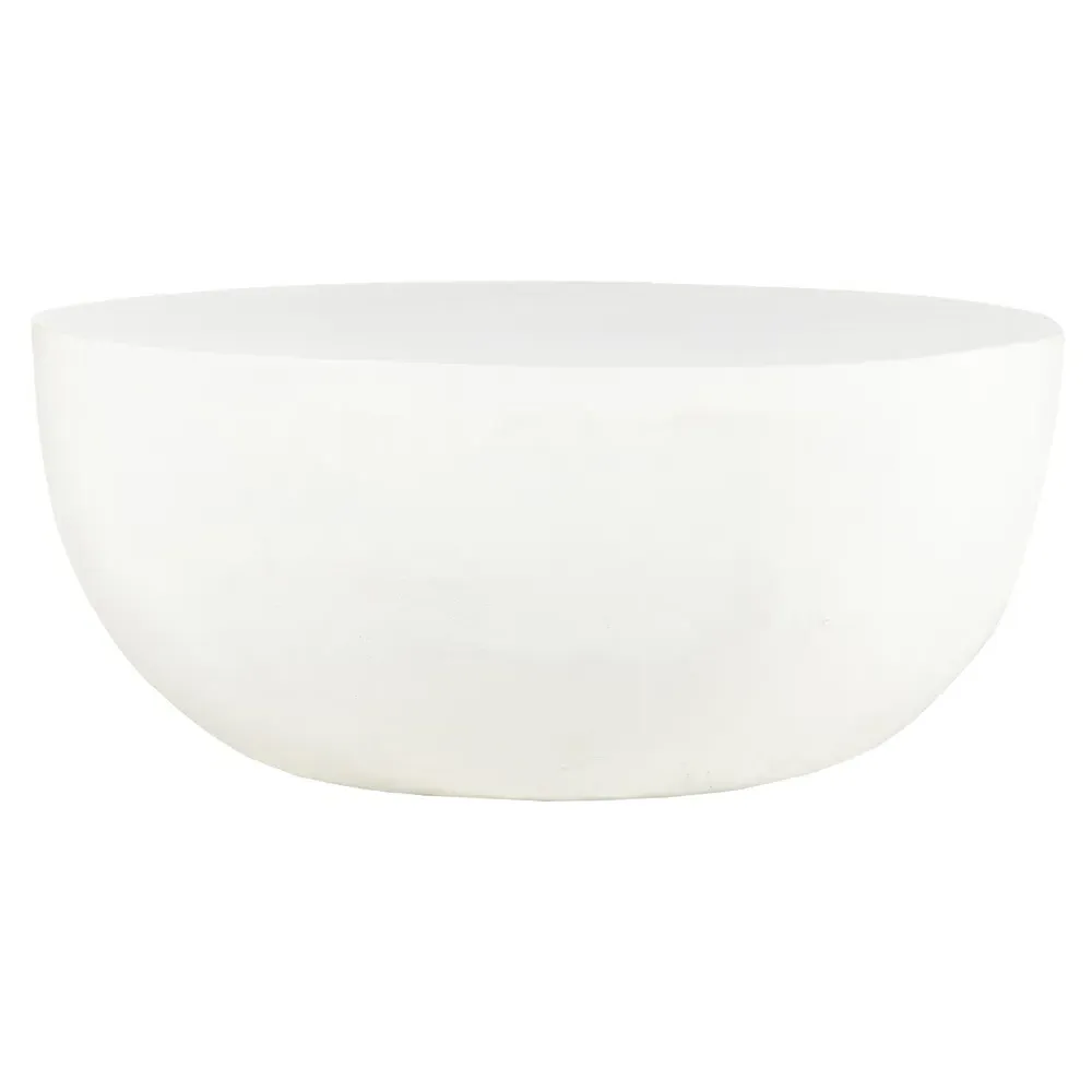 Bailey Round Drum Outdoor Coffee Table - White, Aluminum