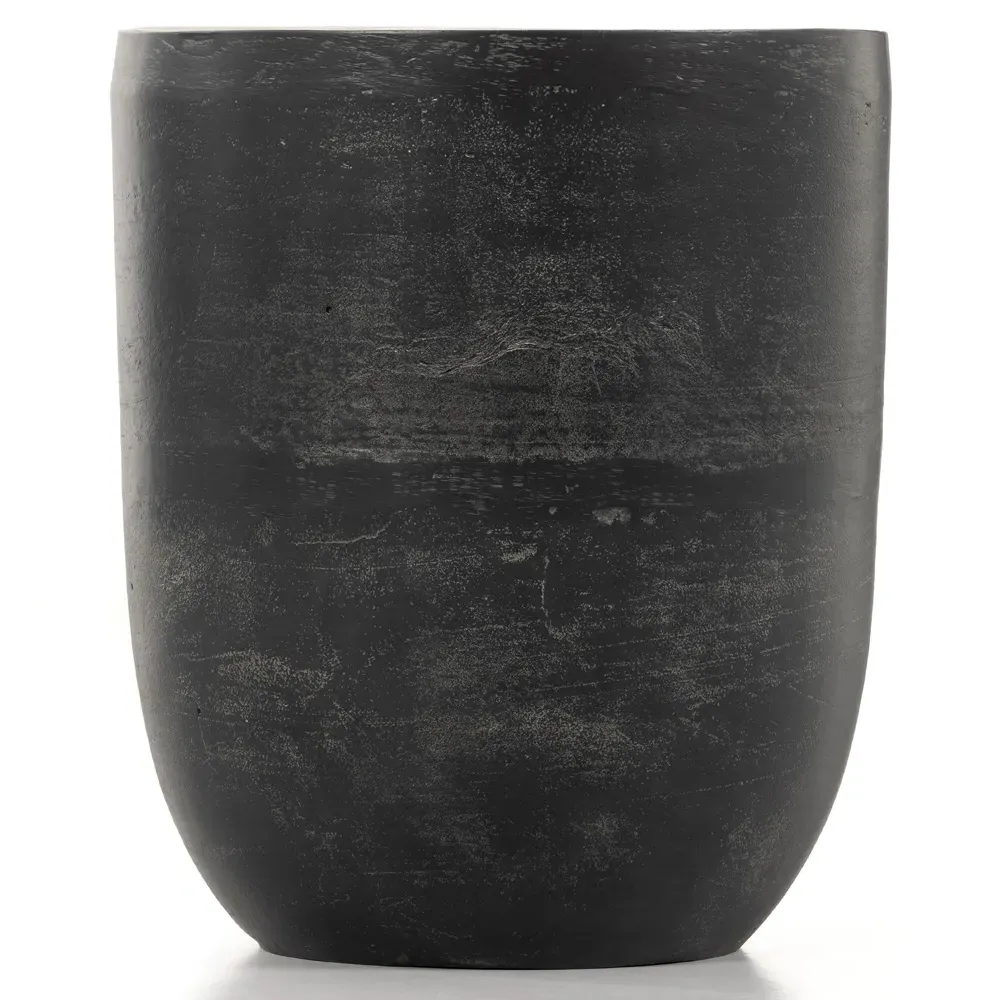 Bailey Round Drum Outdoor Drink Table - Aged Grey, Aluminum