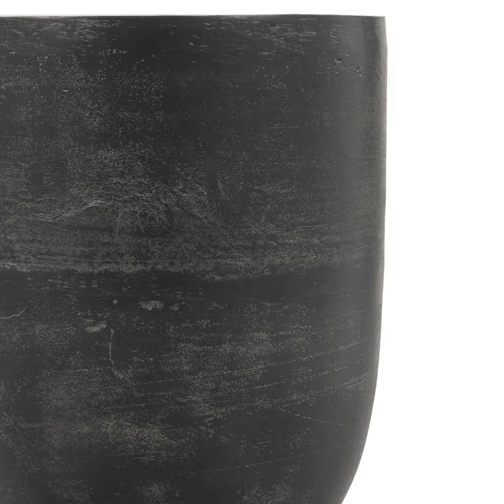 Bailey Round Drum Outdoor Drink Table - Aged Grey, Aluminum