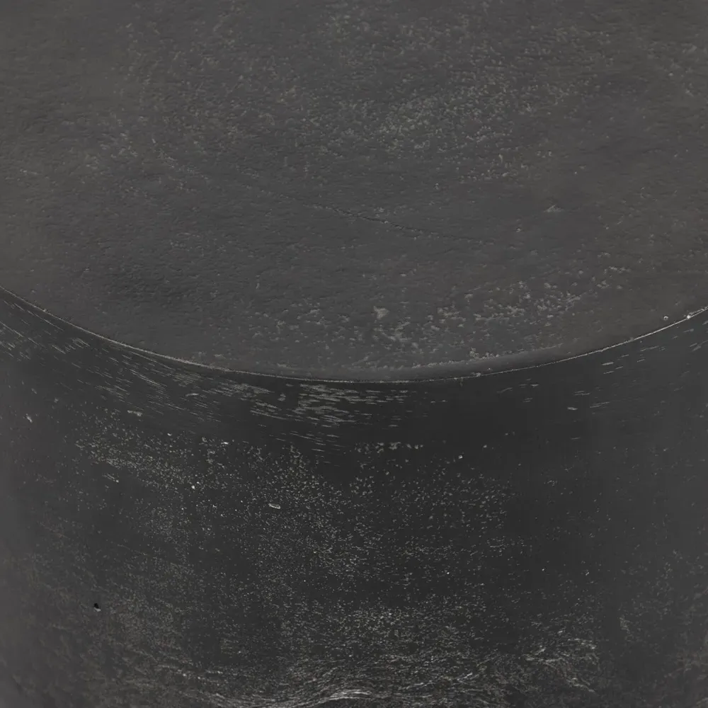 Bailey Round Drum Outdoor Drink Table - Aged Grey, Aluminum