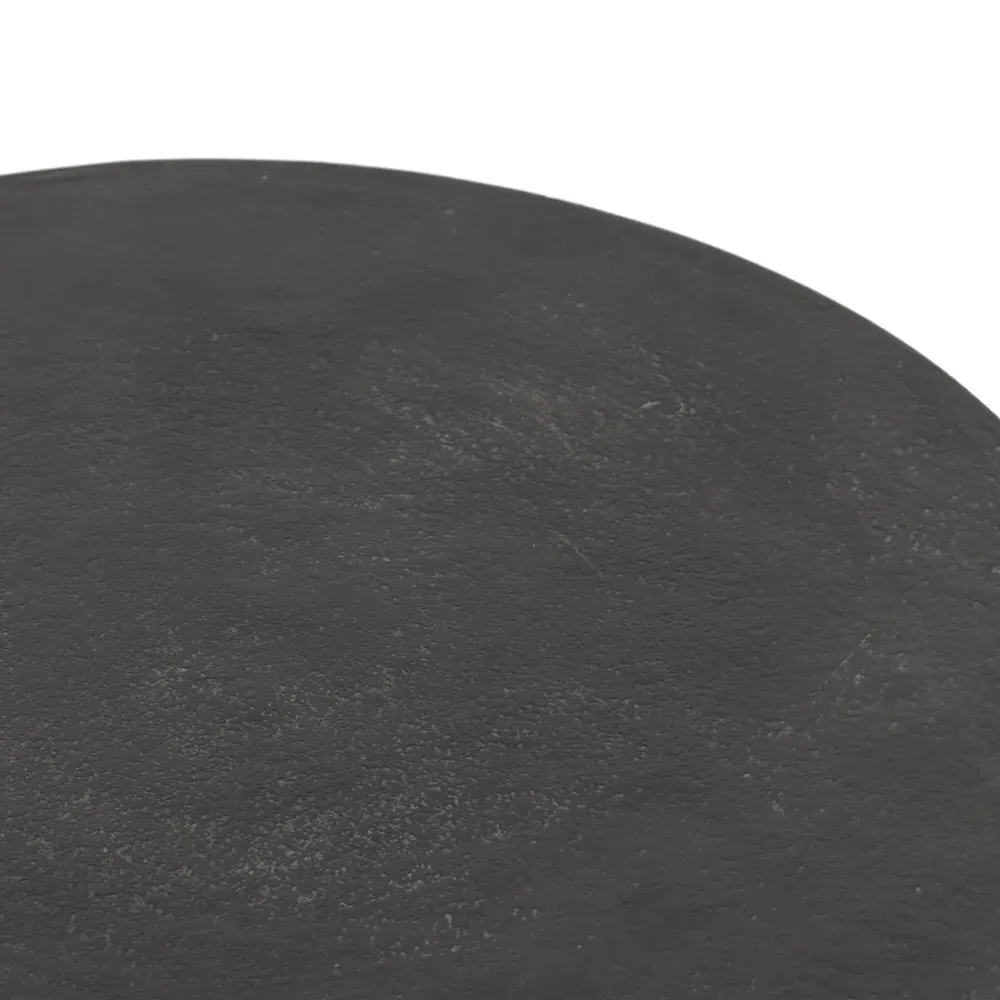 Bailey Round Drum Outdoor Drink Table - Aged Grey, Aluminum