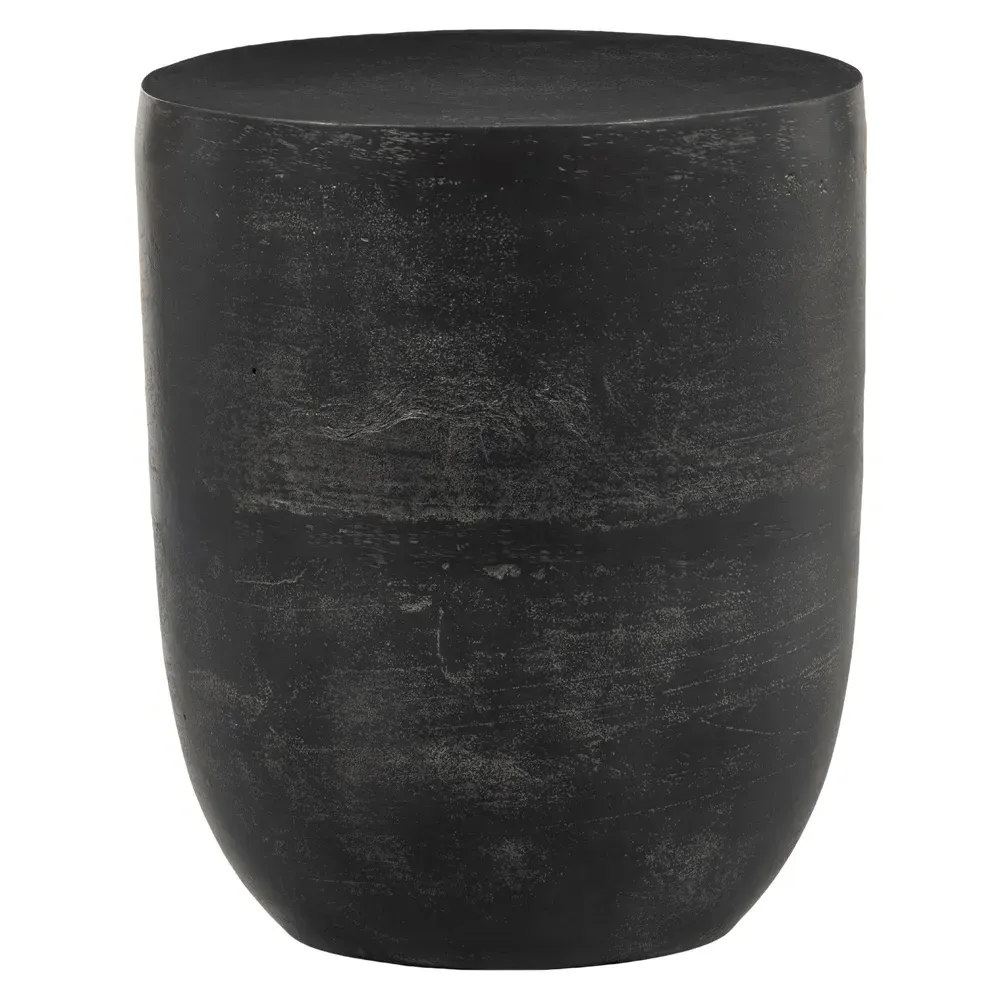 Bailey Round Drum Outdoor Drink Table - Aged Grey, Aluminum image