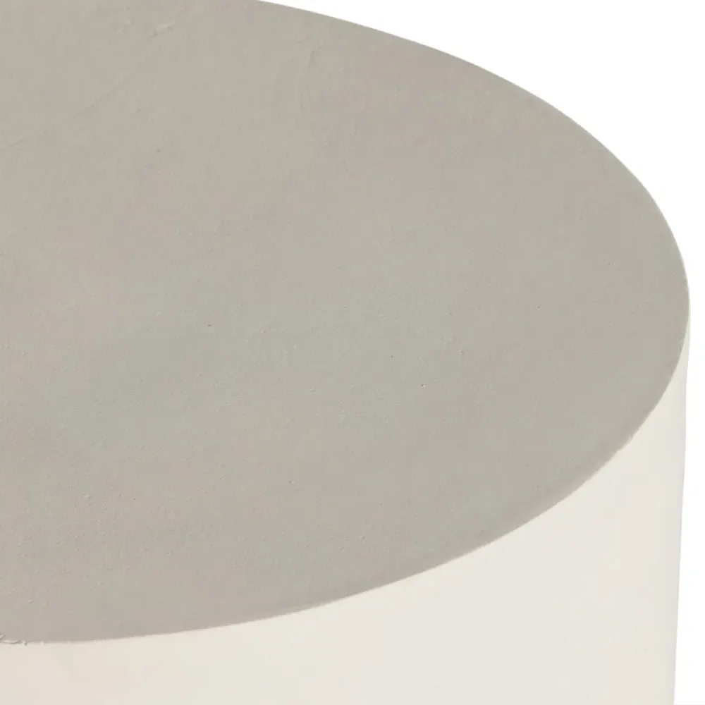 Bailey Round Drum Outdoor Drink Table - White, Aluminum