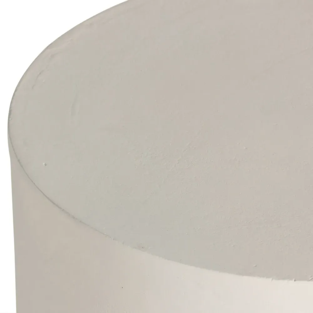 Bailey Round Drum Outdoor Drink Table - White, Aluminum